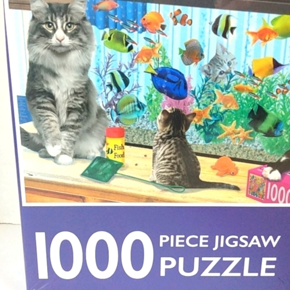 WHAT'S FOR LUNCH CAT AND FISH 1000 PIECE JIGSAW PUZZLE SIZE 27.5 x 19.7 NWT - Picture 3 of 7